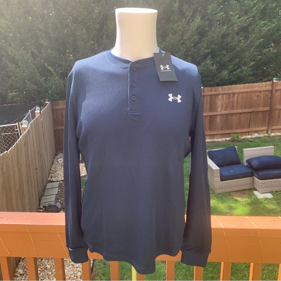 Men's UA Waffle Henley | Size Small | Navy Blue NEW!! - Picture 2 of 15